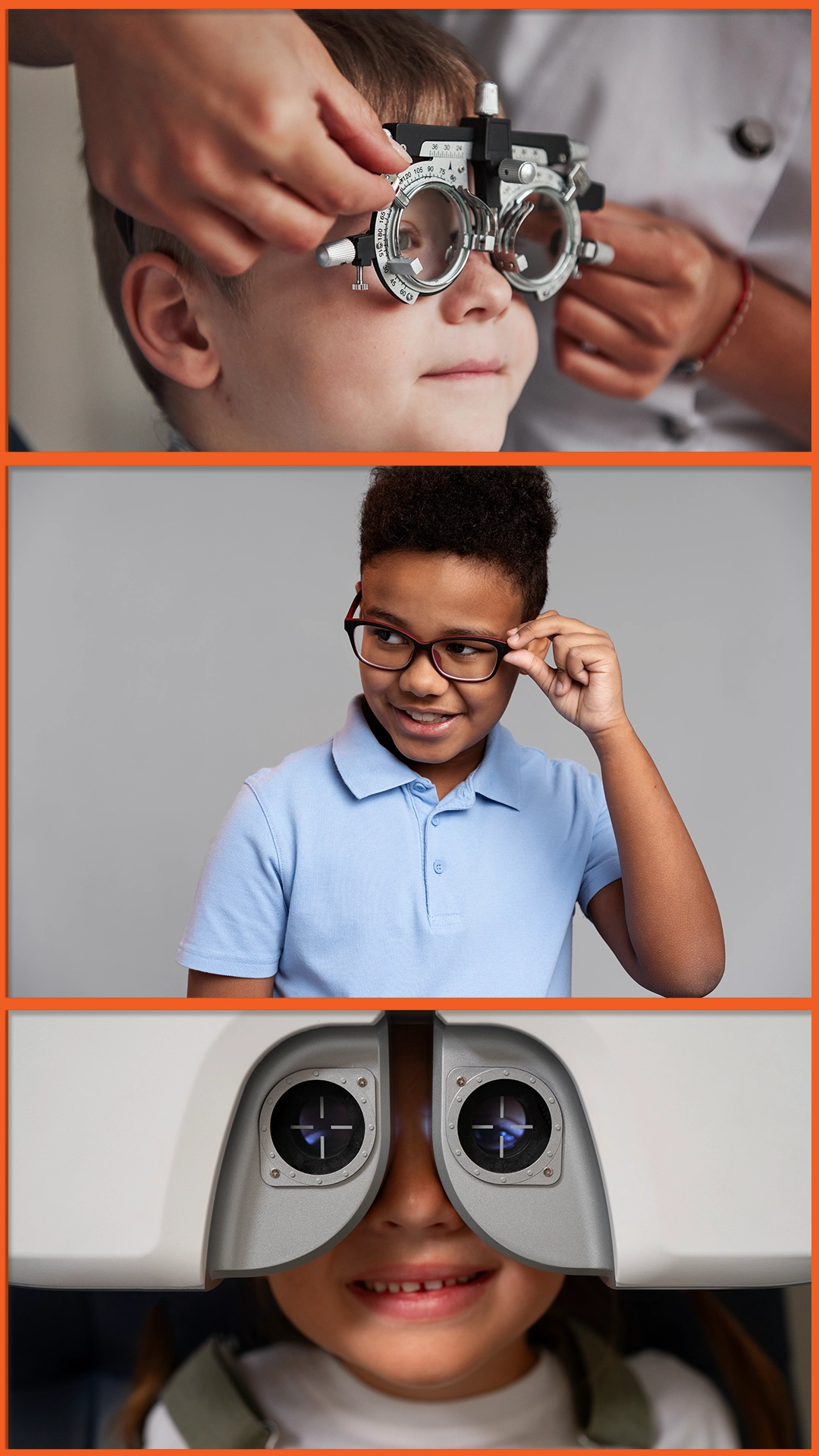 Child during vision screening
